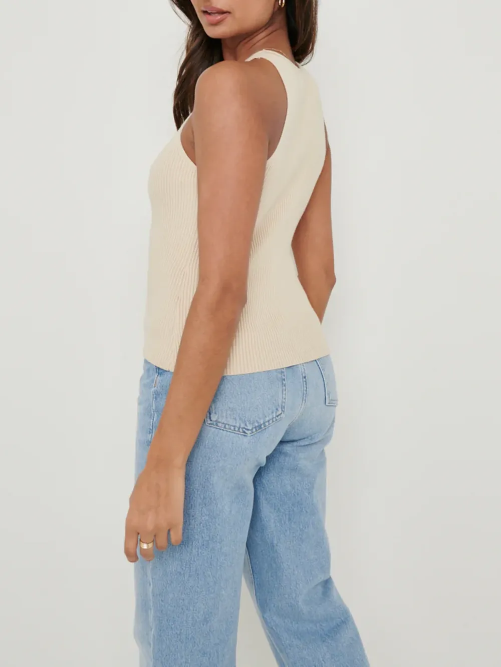 Ribbed Racer Tank Tops