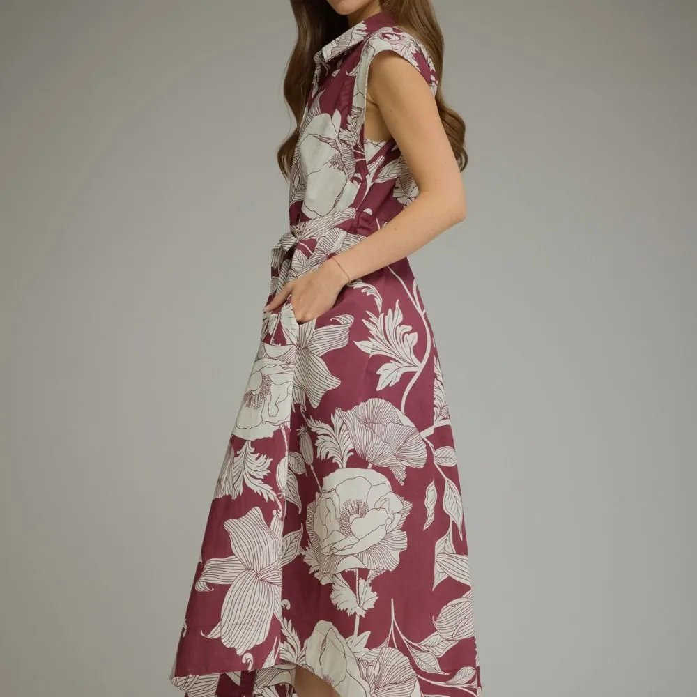 Floral Button Closure Dress