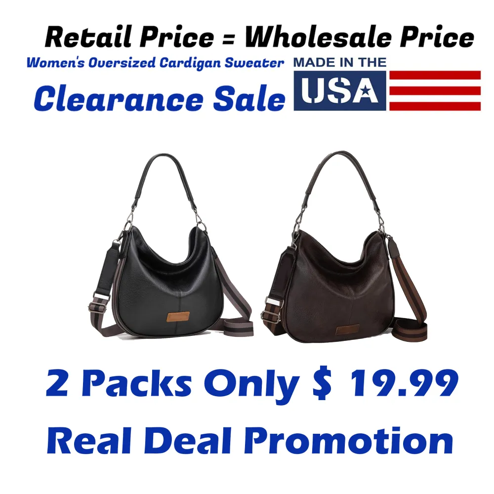 Hobo Bags Large Crossbody Bags for Women – Shoulder Purses with Striped Cotton Straps 🔥 Limited-Time Offer — 50% OFF