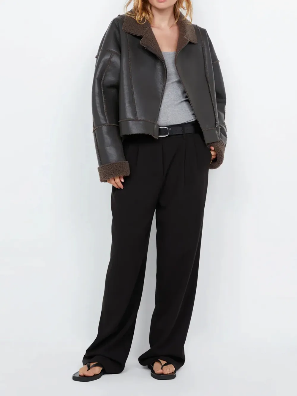 Casual Style Long Sleeve Outerwear Chocolate