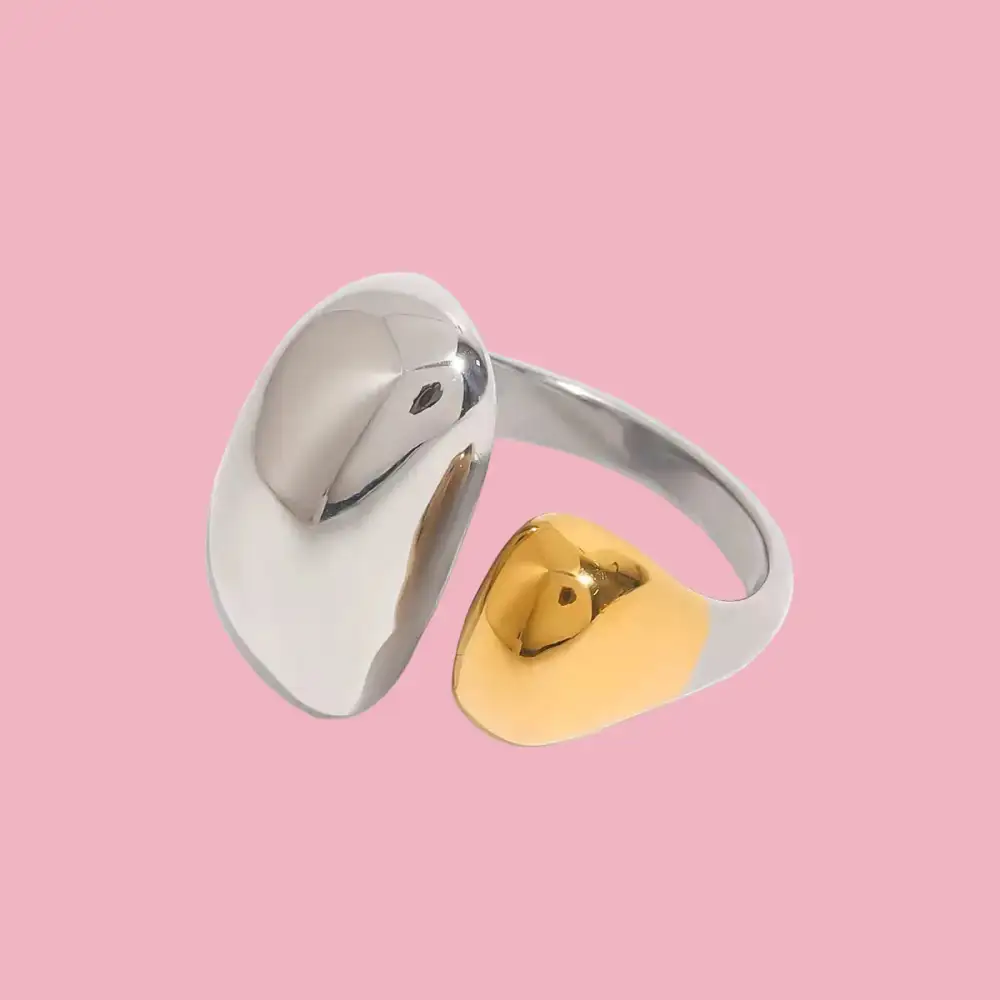 Modern Mixed Finish Square Ring