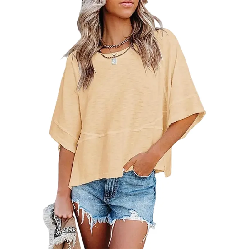 🌸Women's Crewneck Batwing Half Sleeve Top