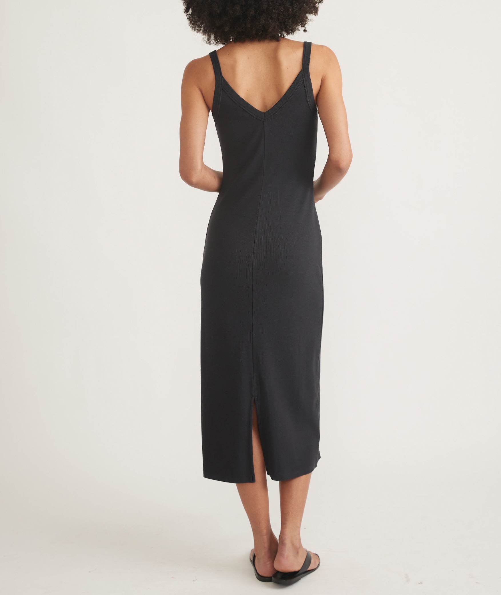 Black Sleeveless Simple Midi Dress