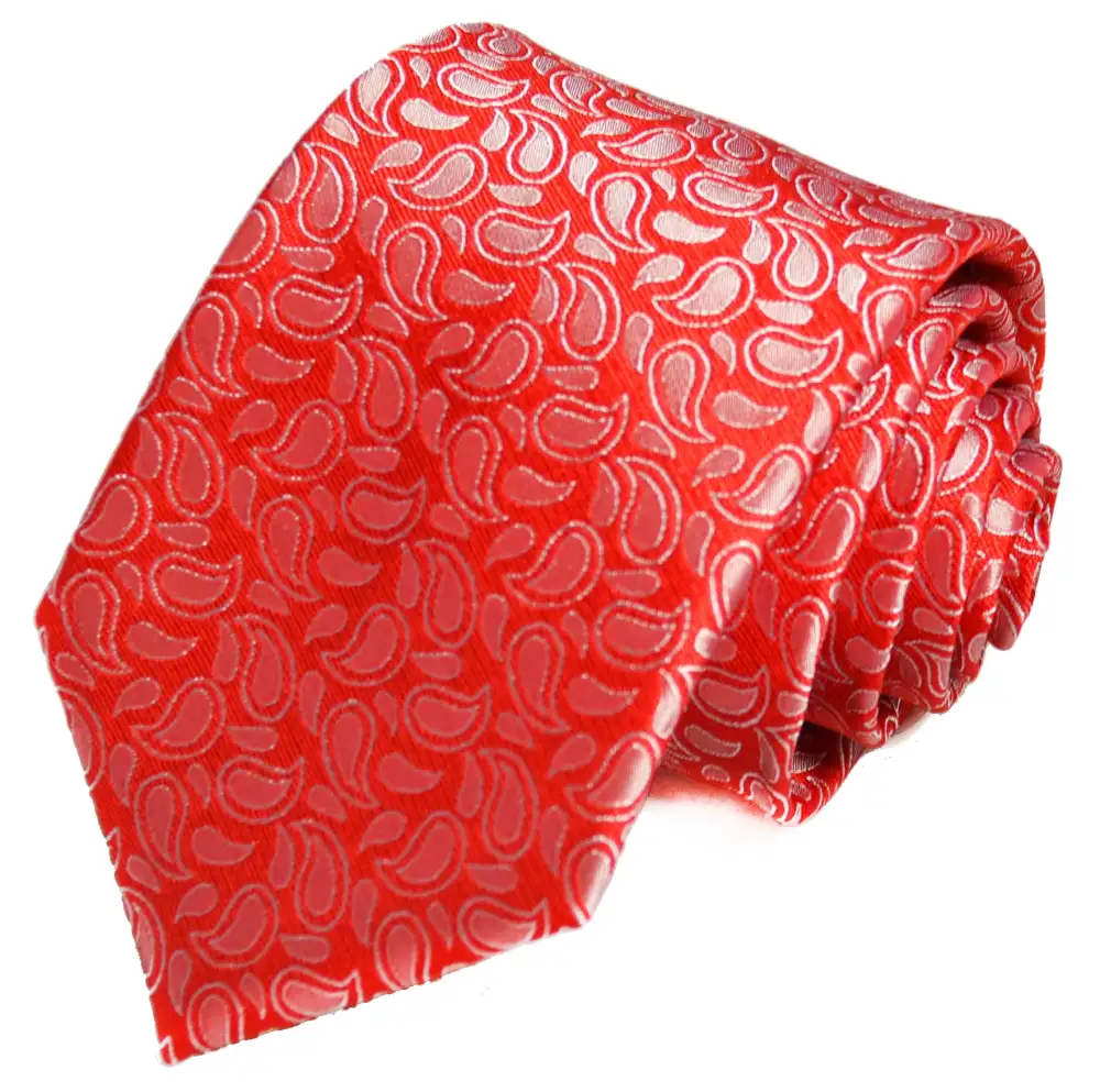 Formal Silk Paisley Men's Necktie With Pocket Square
