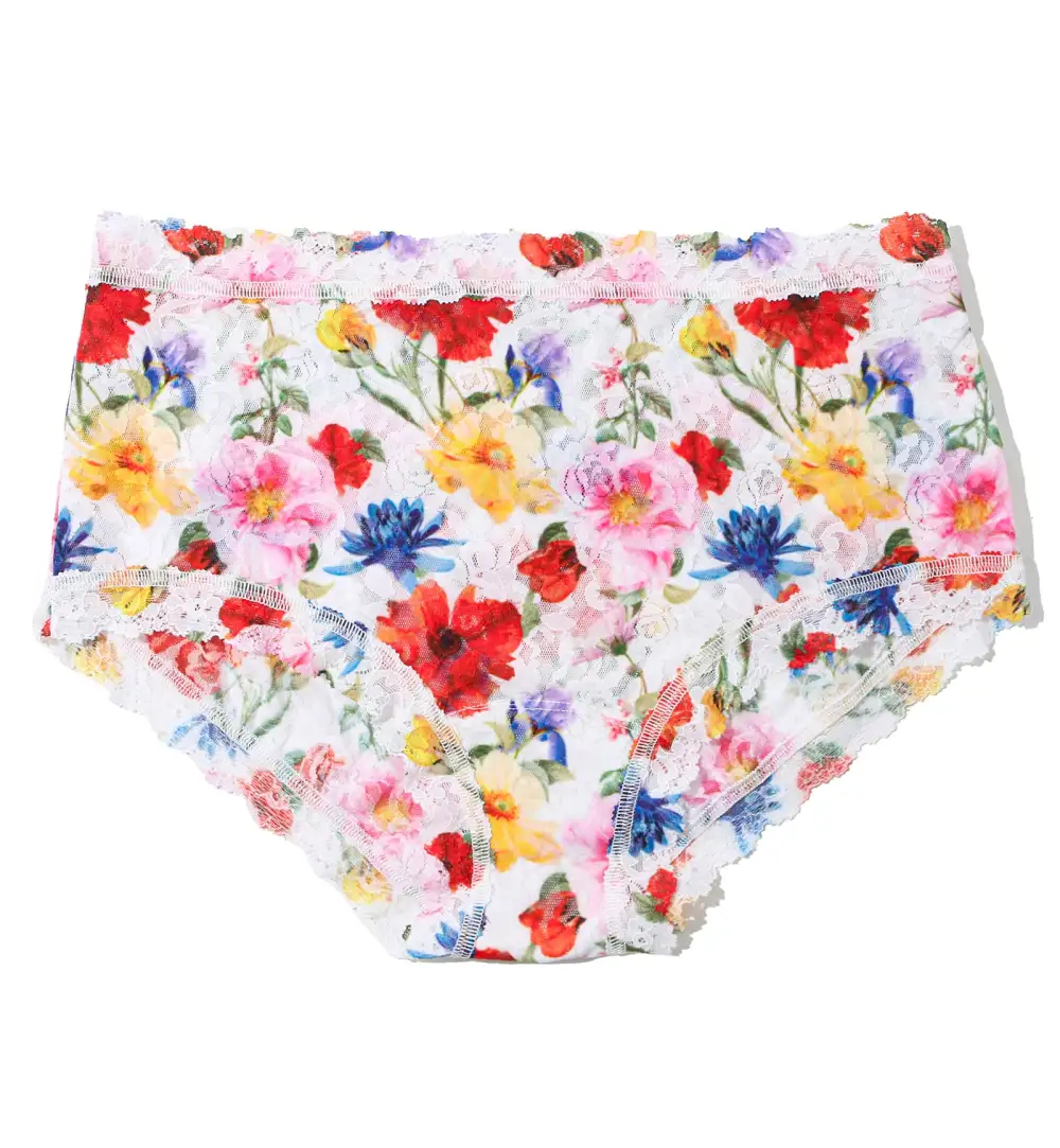 Classic High-Waist Lace Cotton Boyshort Panty