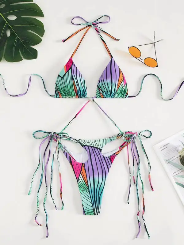 Gradient Hollow Fringe One Piece Swimsuit