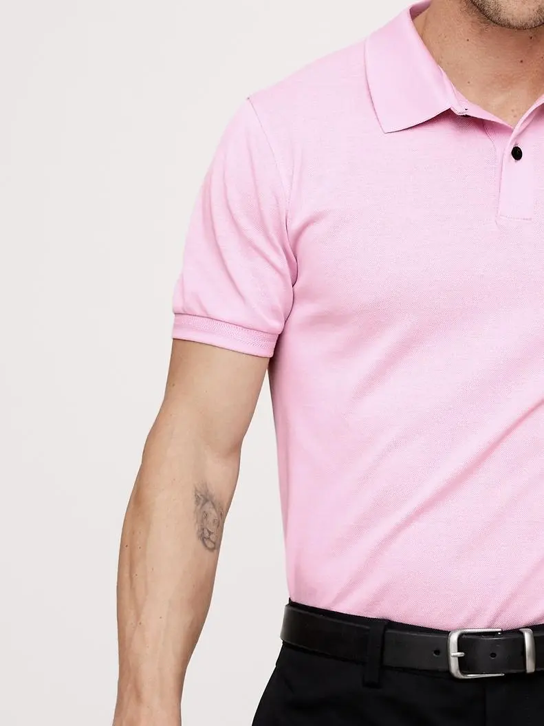 Men's Cotton Stylish Simple Heavenly Pink Polo Shirt