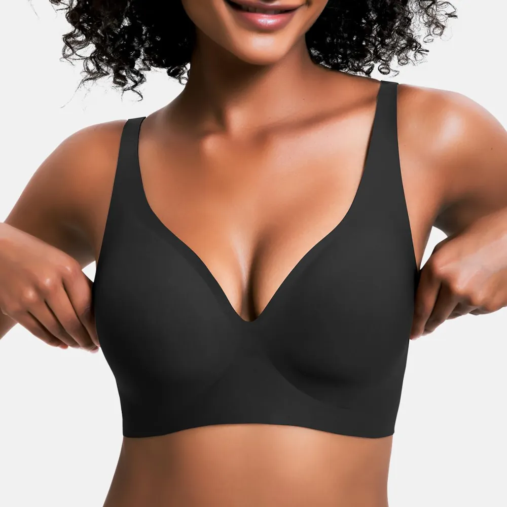 Women's Wireless Seamless Jelly Bra Deep V
