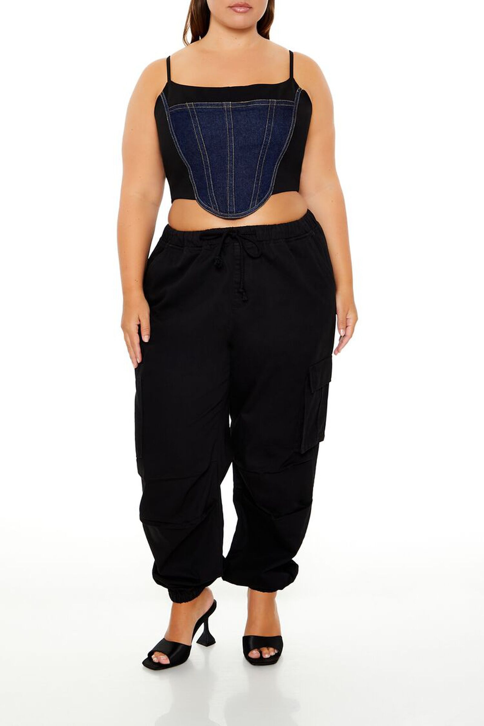 Plus Size High-Rise Cargo Joggers