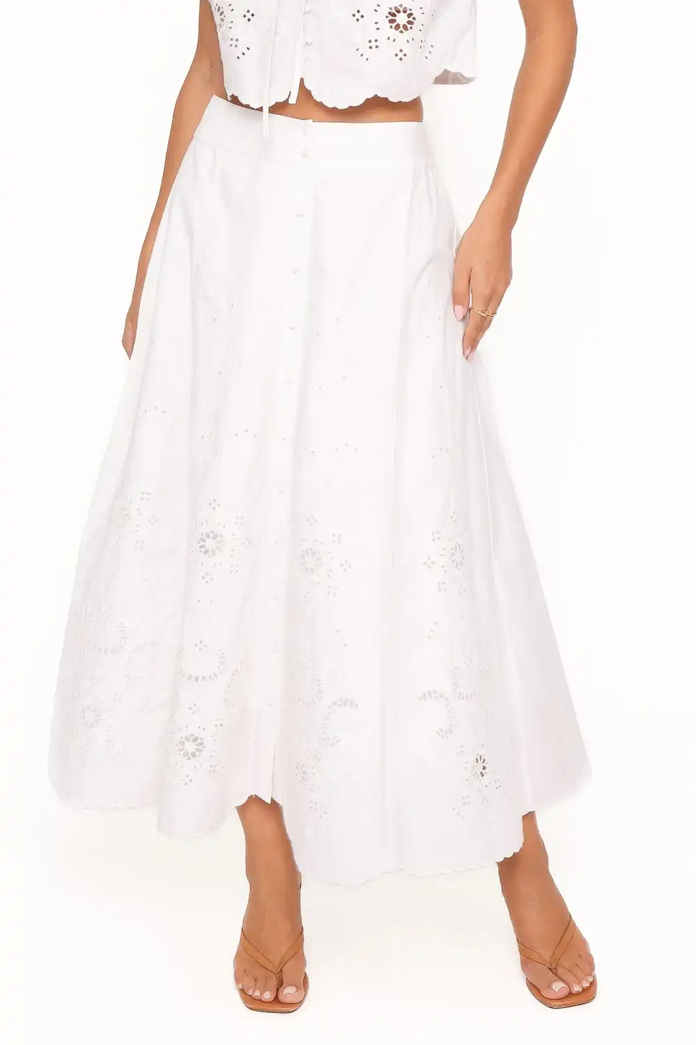 Broderie Floral High Rise Skirt