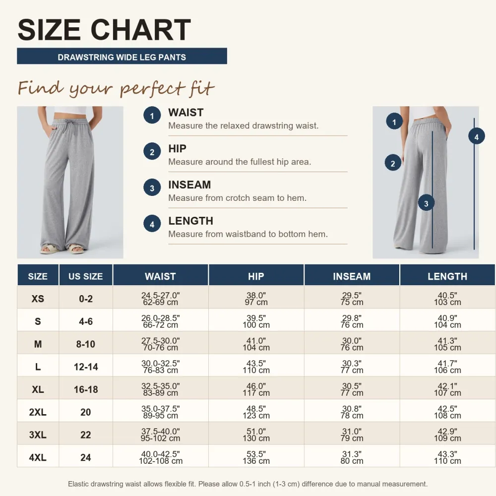 Women's High Waisted Drawstring Wide Leg Casual Pants