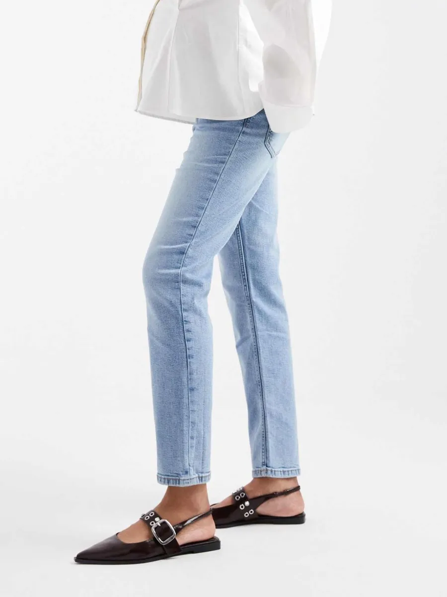 Light Wash Cropped Denim Jeans