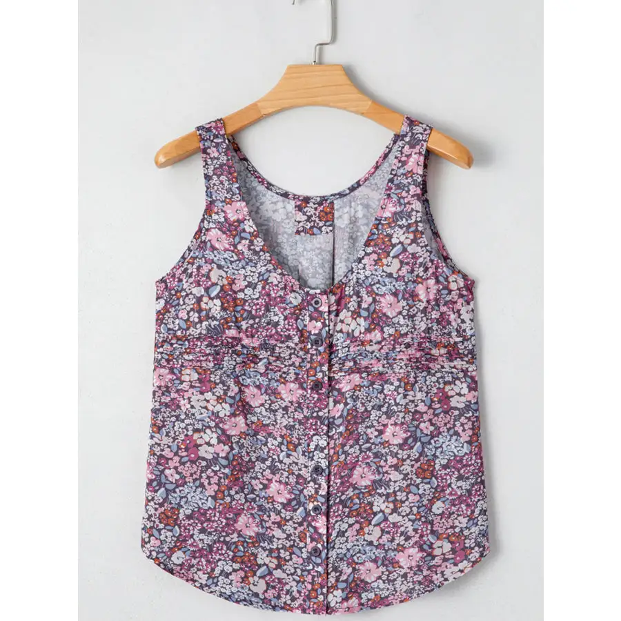 Button Front Tank Top