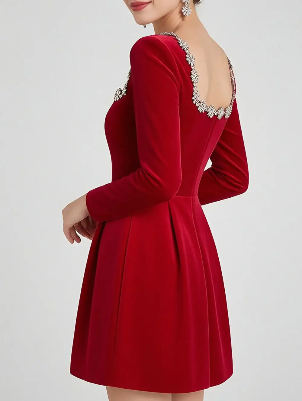 Velvet Square Neck Dress