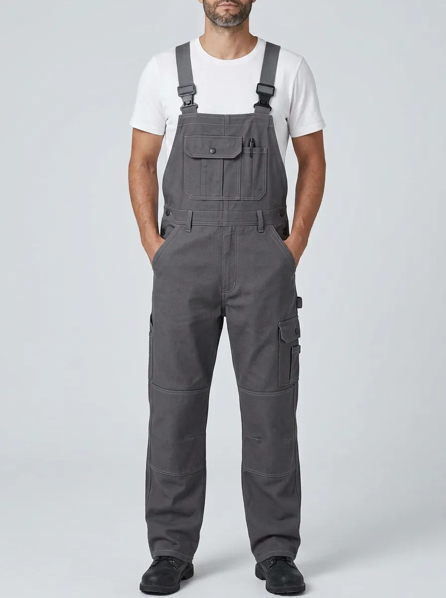 Men's Weekend Multi-Pocket Bib Work Overalls