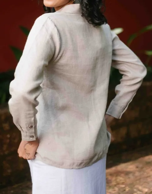 Ginger Linen Button-Up Shirt