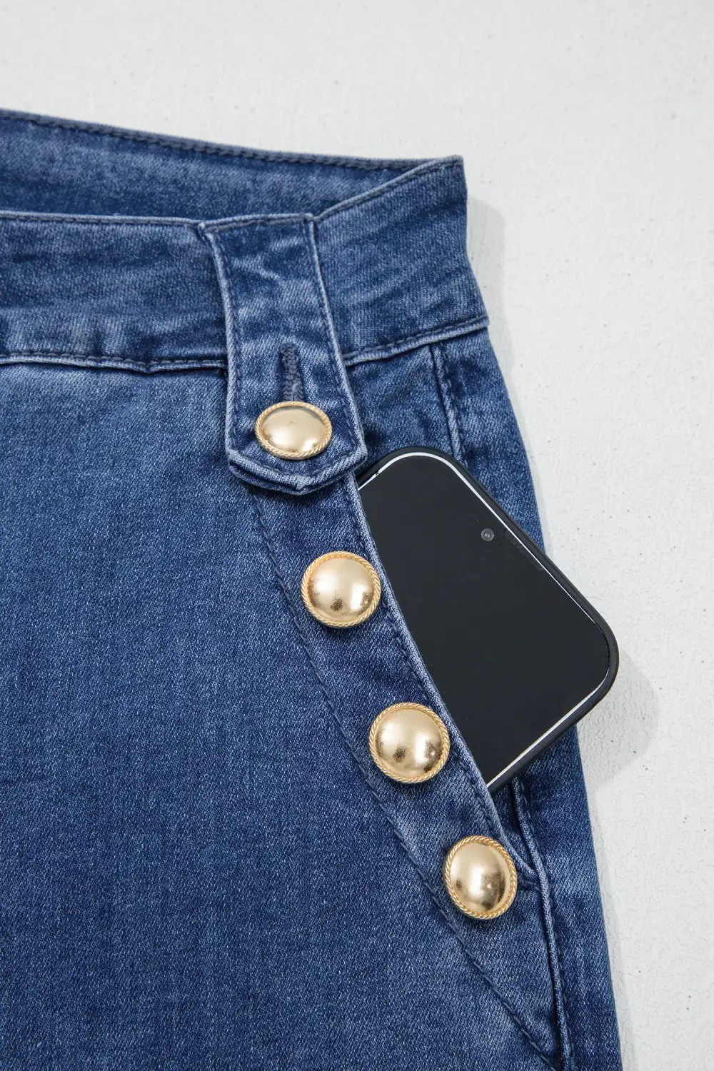 Casual Panel Detail Denim Jeans