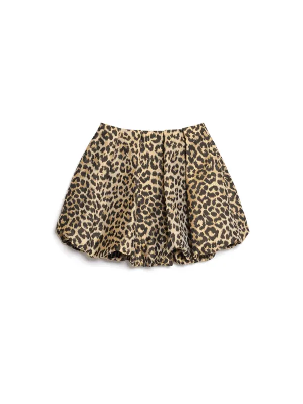 Comfortable Leopard Jacquard Skirt