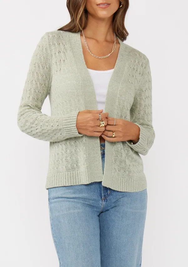 Plain Open Front Cardigan