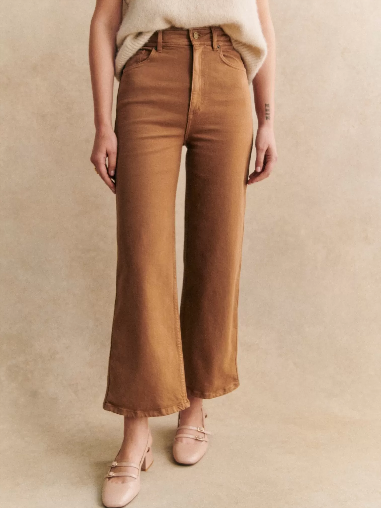 Casual Style Brown Denim