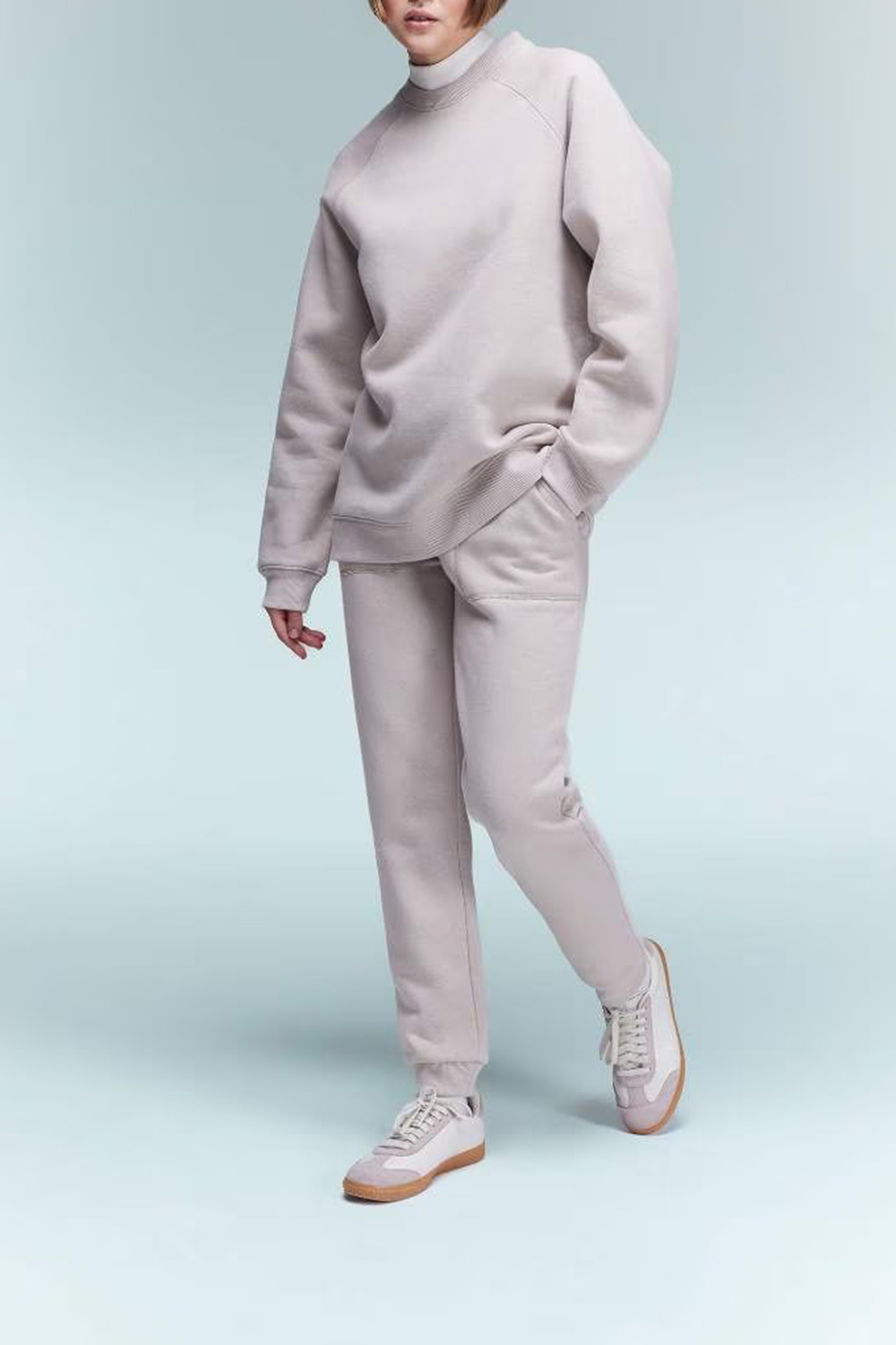 High-waisted Plain Long Pants