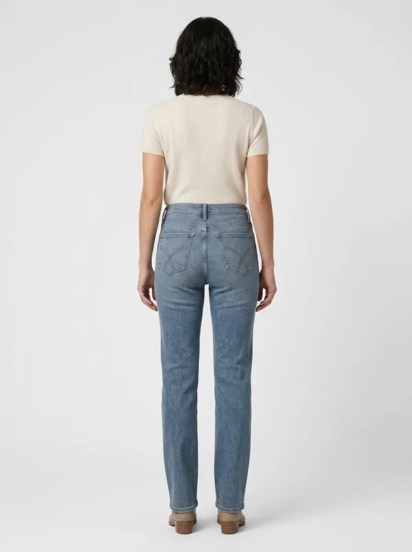 Timeless-Look Printed Washed Denim Jeans