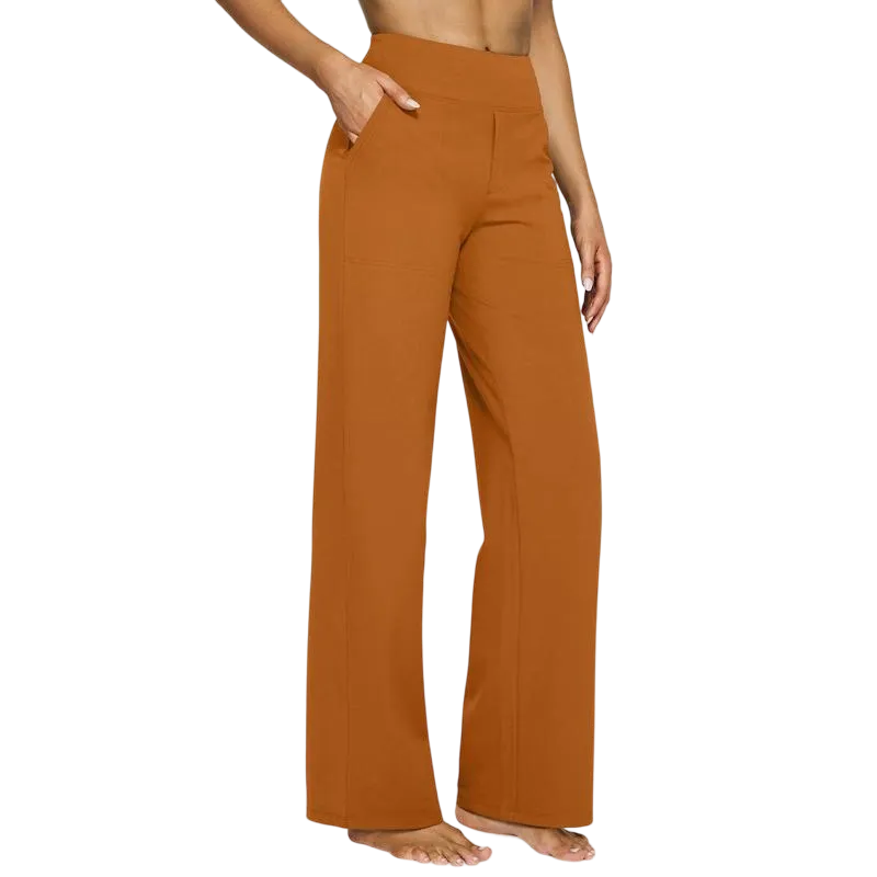 Loose High-Waist Business Casual Pants Yoga Pants Women Wide Leg Pants with Pockets Comfortable Athletic