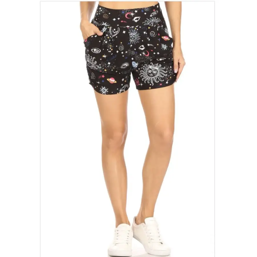 Buttery Soft Printed Harem Shorts with Pockets