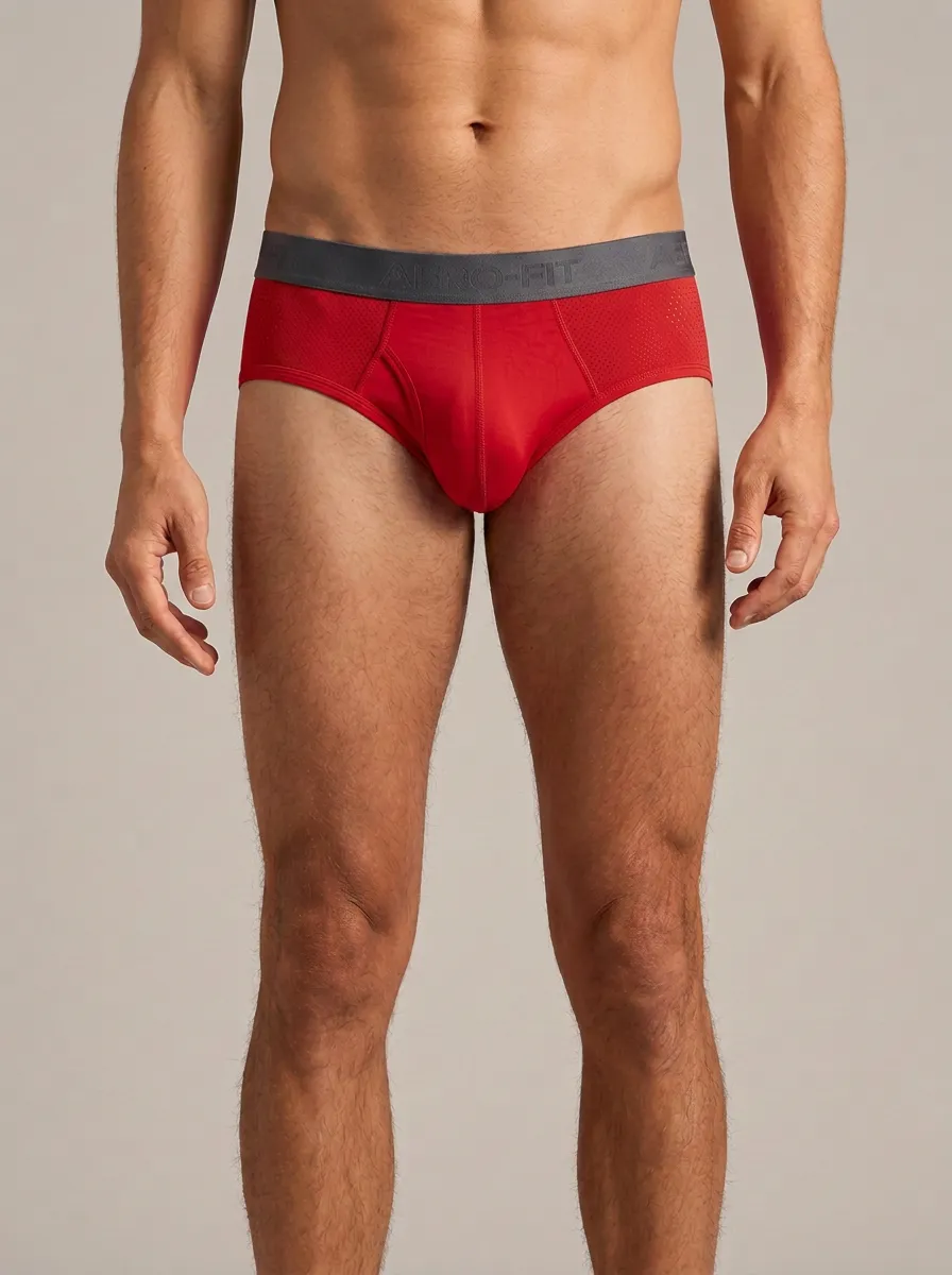 Men's Athletic Performance Breathable Mesh Printed Briefs