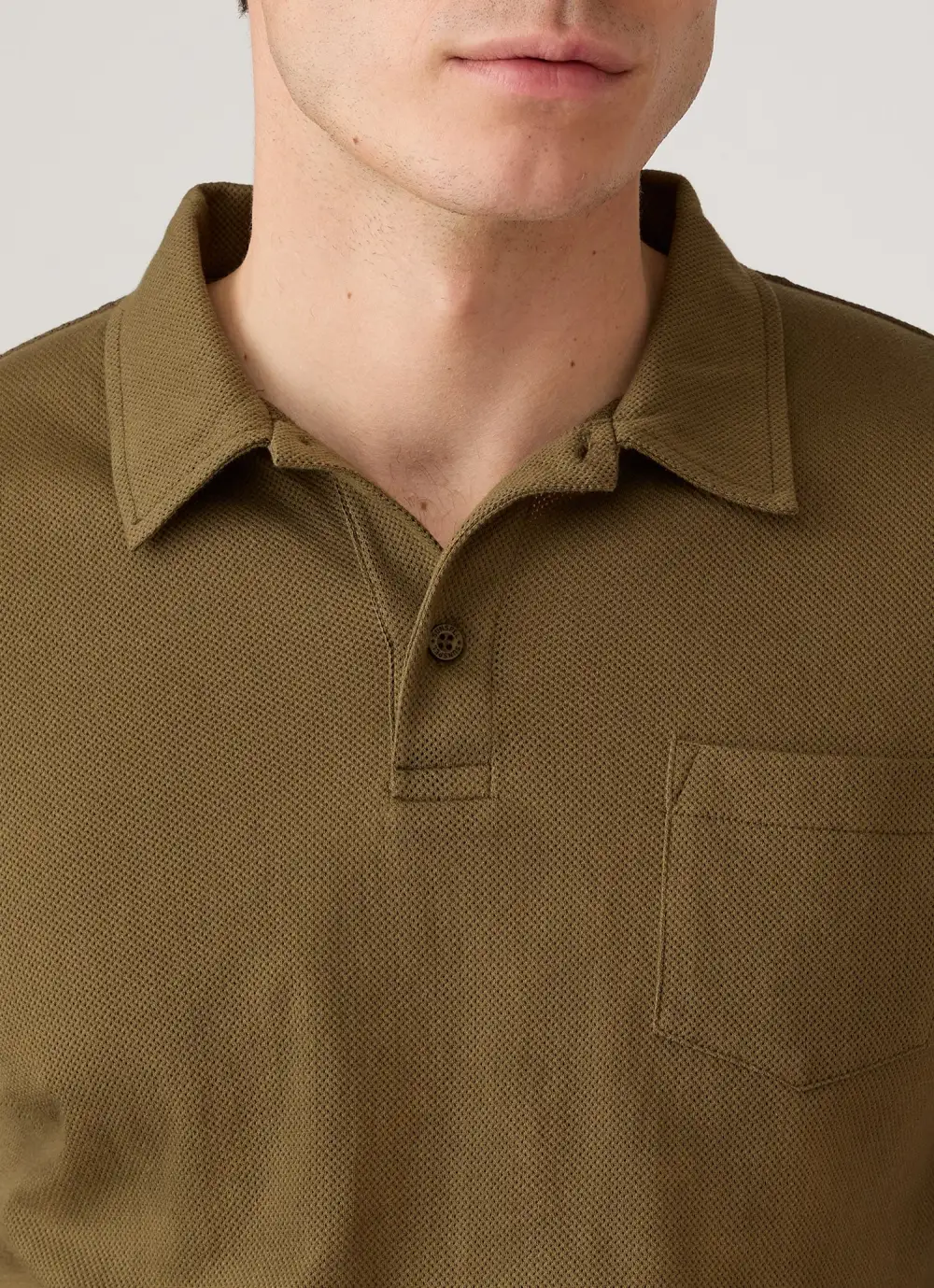 Polished Everyday Slim Fit Mesh Cotton Long Sleeve Polo Shirt