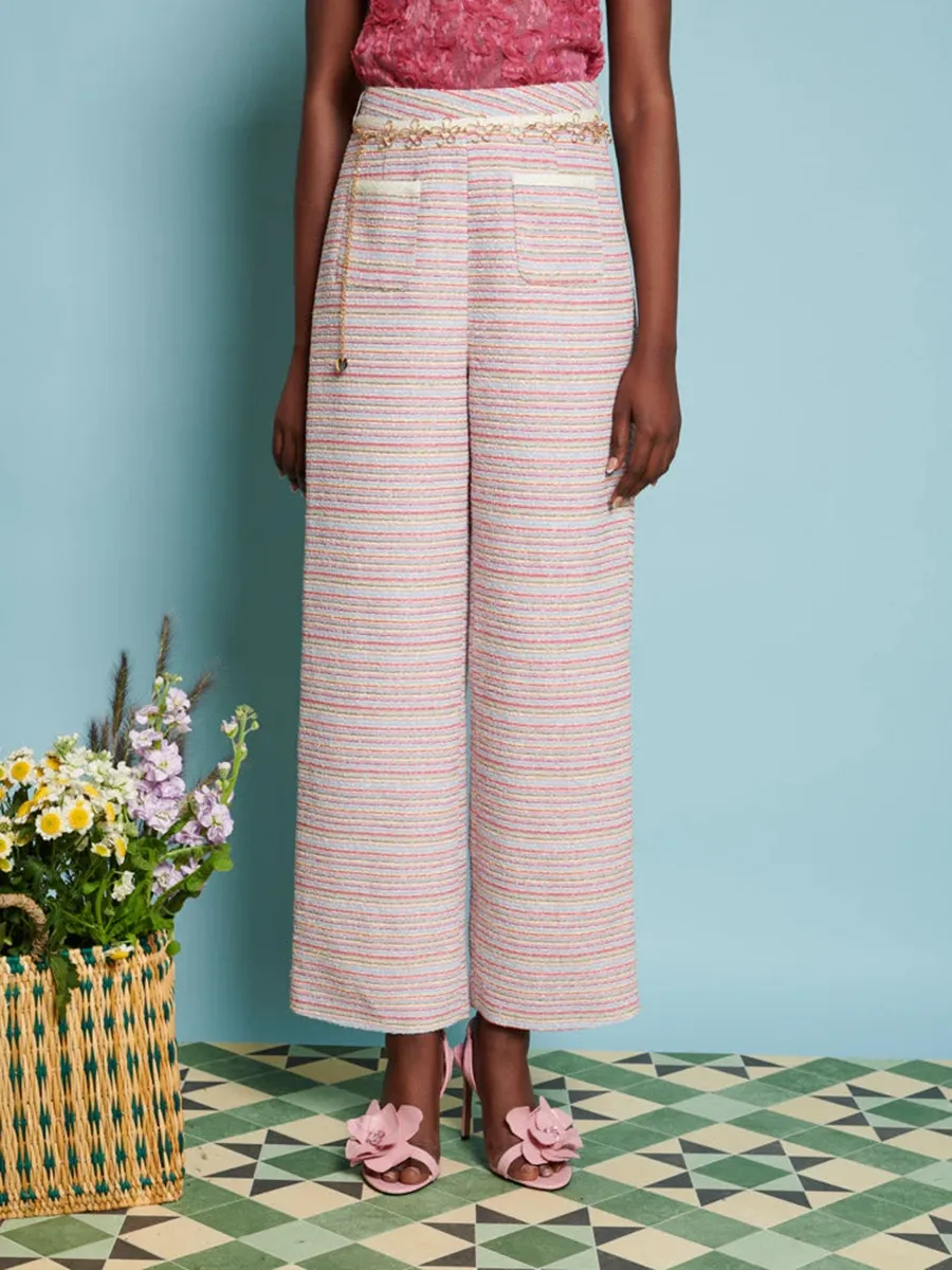 Casual Honeydew Tweed Trousers