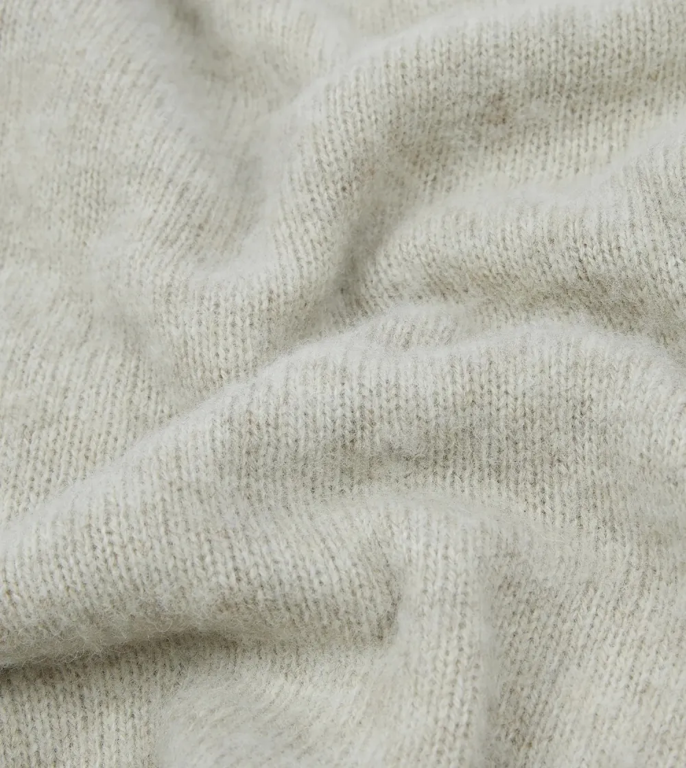 Stone Brushed Shetland Crew Neck Jumper Lambswool Elegant