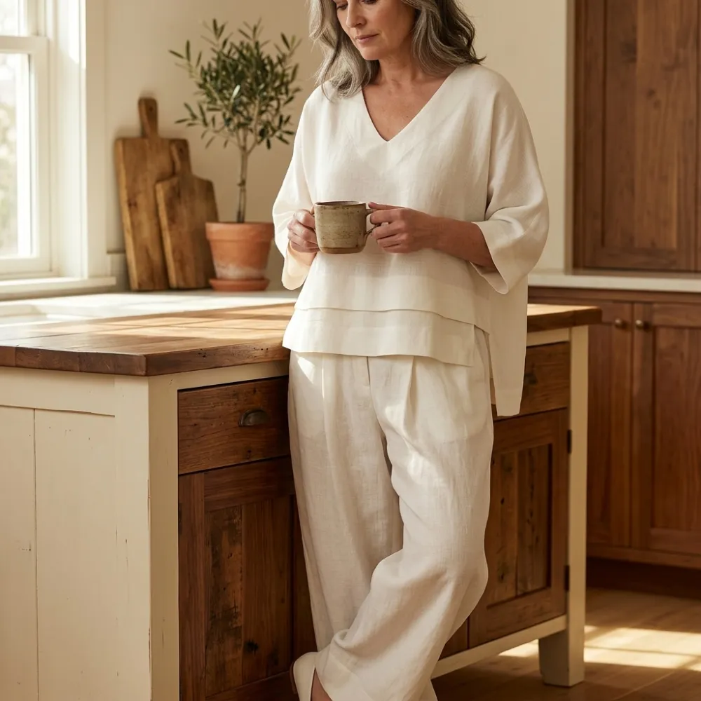 Asymmetric Two Piece Pants Set