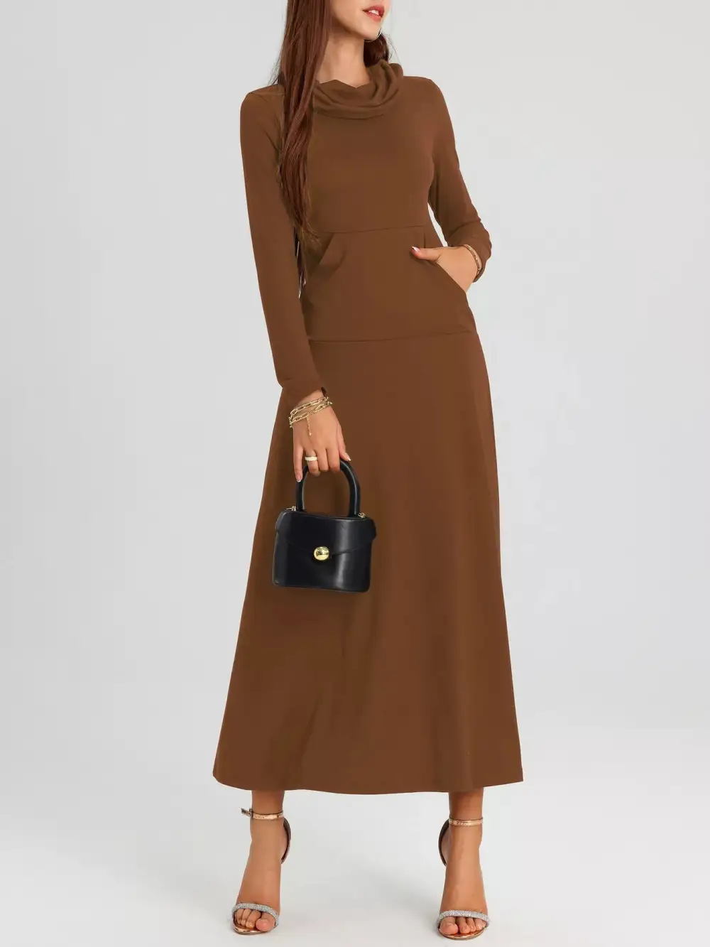Finish Long Sleeve Midi Dress