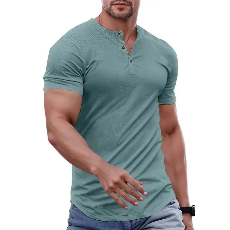 Men's Solid Color Slim Fit Longline T‑Shirt