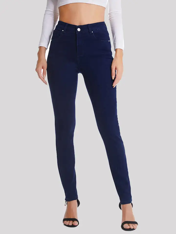 Pocketed Button Denim Jeans