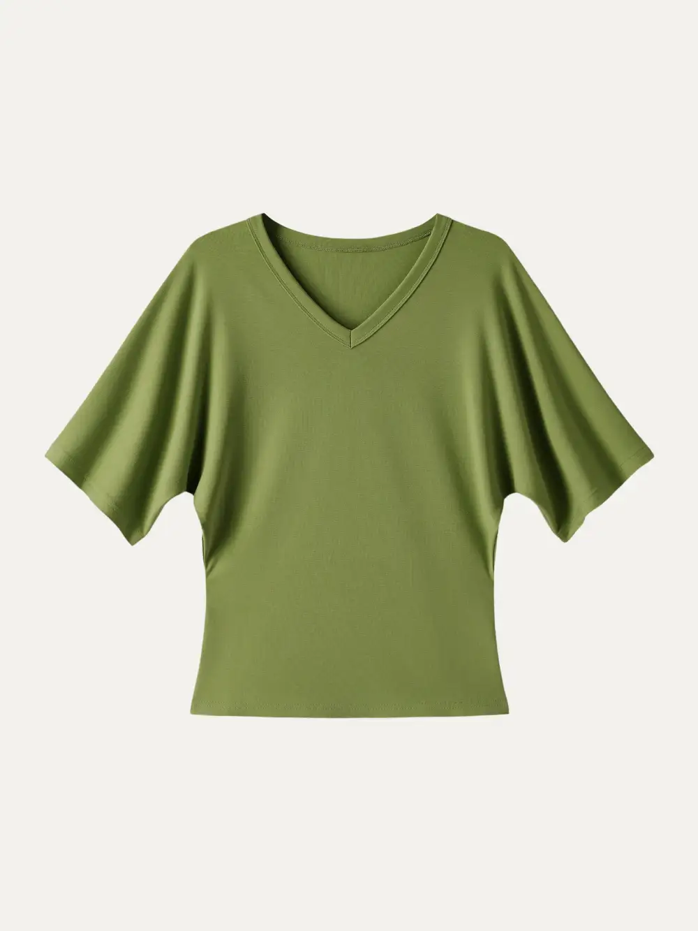 Viscose Cotton V-Neck Waist-Defining Summer Tee