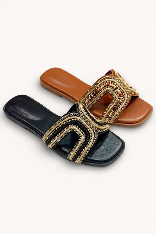 Marika Beaded Slides