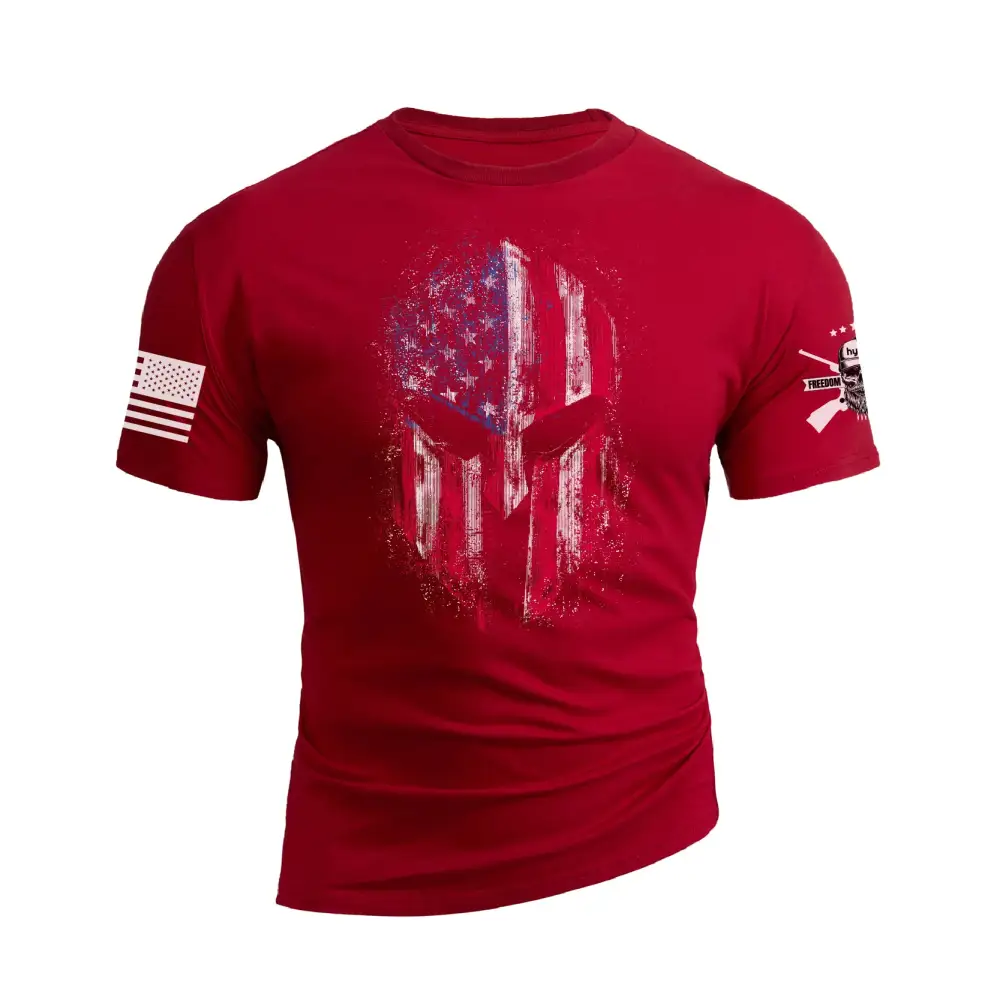 RETRO SPARTAN USA FLAG 100% COTTON GRAPHIC TEE