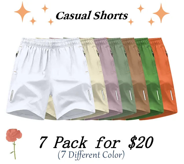 Men's Solid Color Zipper Pocket Shorts