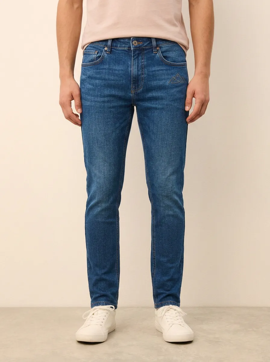 Men's Classic All Day Mountain Lover Printed Stretch Denim Jeans