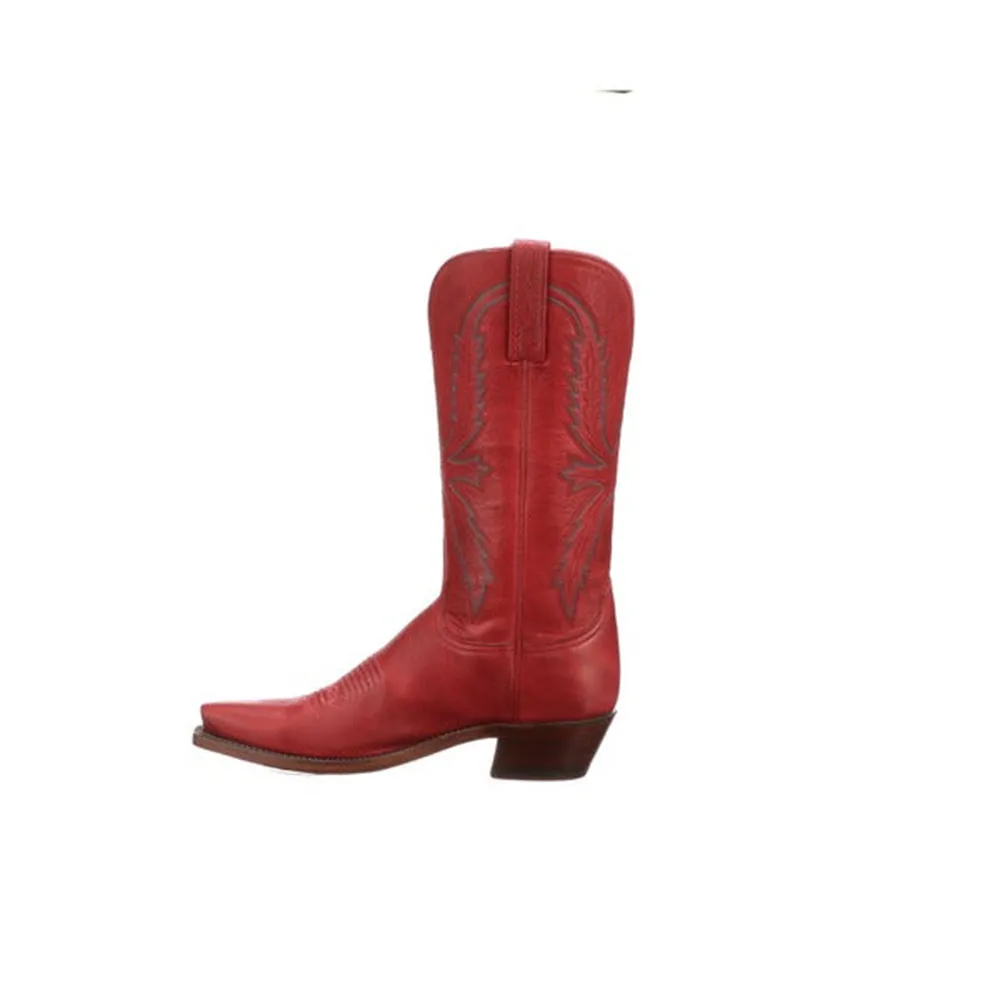 Elegant Faux-Leather Embroidered Snip-Toe Chunky-Heel Mid-Calf Boots