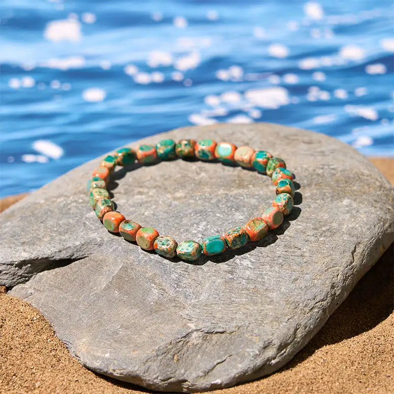 Natural Emperor Stone Oval Square Beads Anti Bracelet