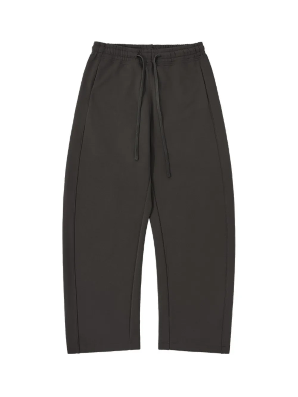 Curved-Leg Relaxed-Fit Drawstring Casual Pants