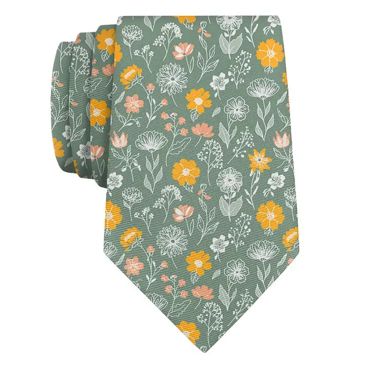 Wildflower Floral Pattern Necktie