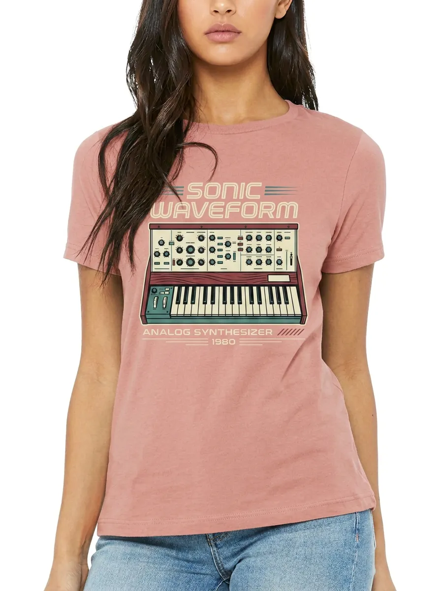 Women's Music Producer Analog Synthesizer Graphic T-Shirt