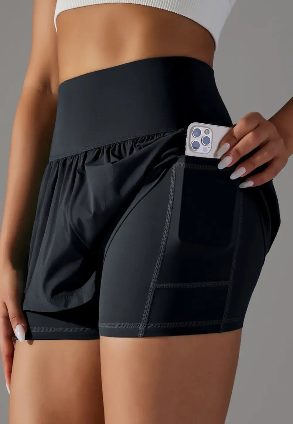 High-Waist Layered Ruffle-Detail Casual Shorts