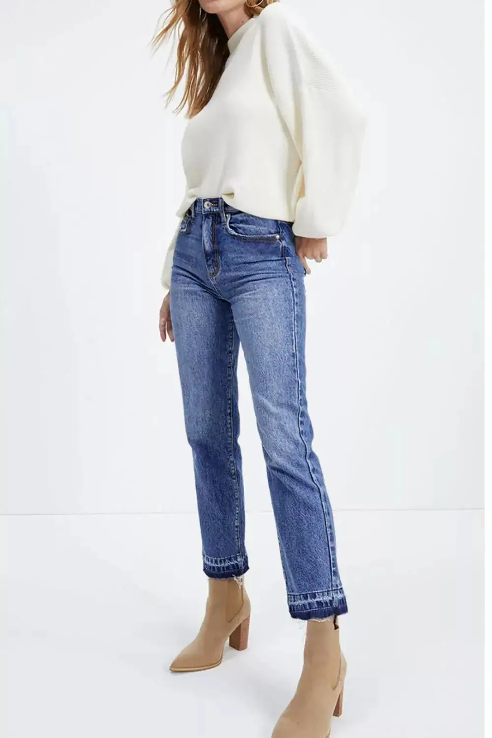 Raw Hem Denim Jeans