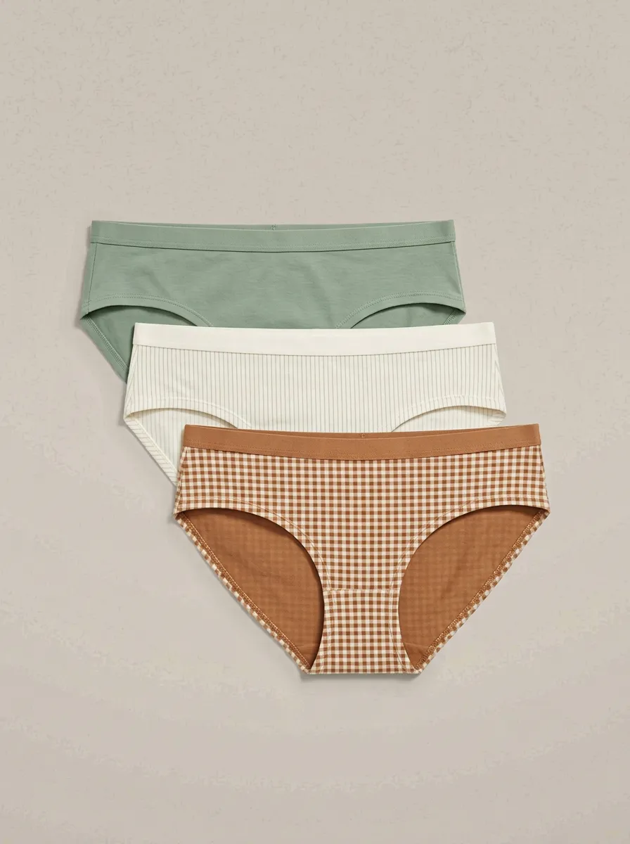 Everyday Ribbed Gingham Panty Set