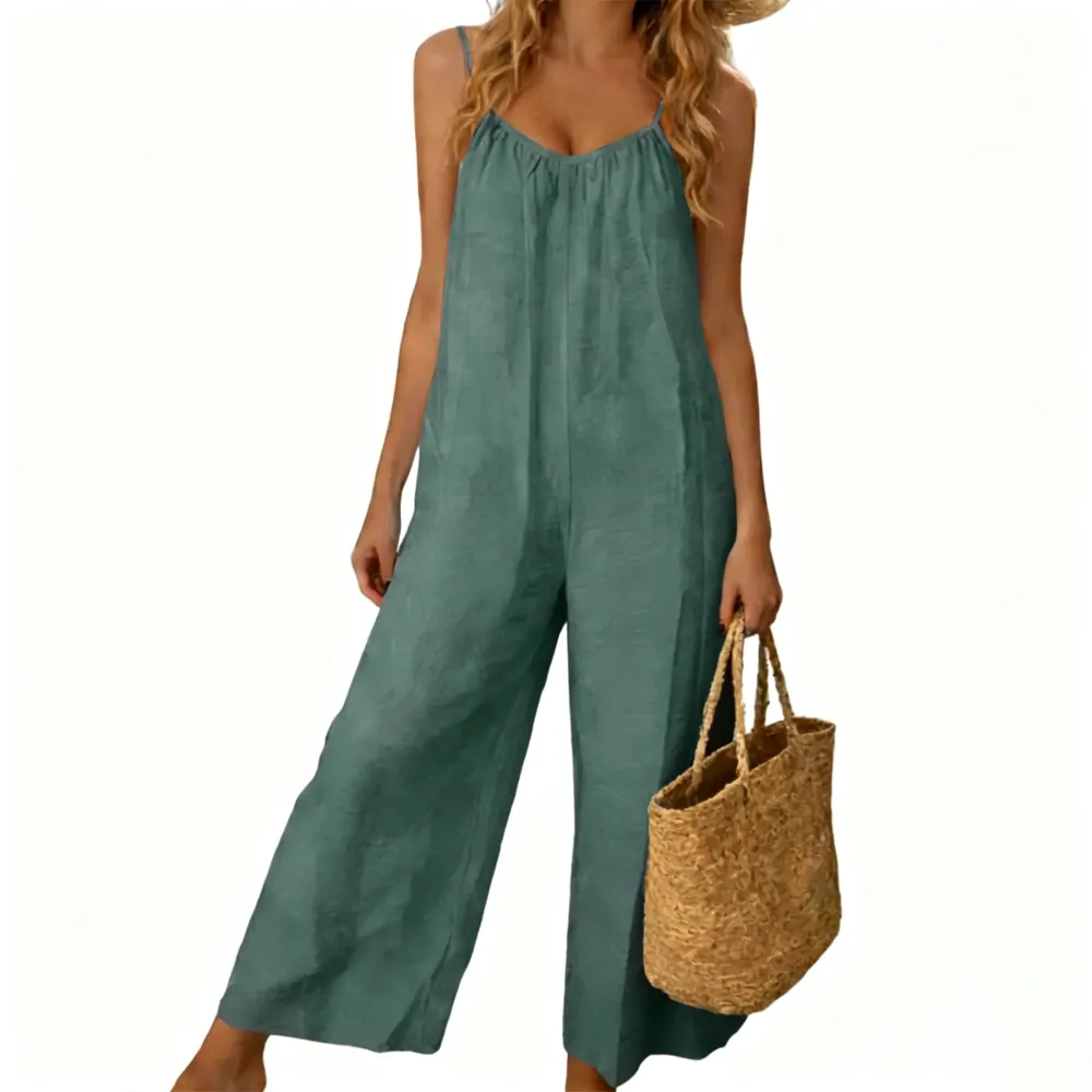 🔥Hot Sale💥-Women's Backless Spaghetti-Strap Jumpsuit🔥 (Sizes XS–5XL)